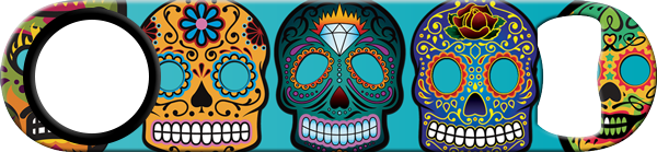 Day Of The Dead Sugar Skulls Custom Bottle Opener Front