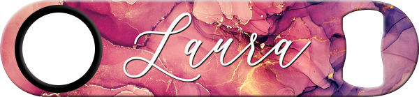 Marble Sparkle Magenta Standard Custom Bottle Opener Front