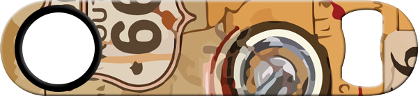 Route 66 Custom Bottle Opener Front