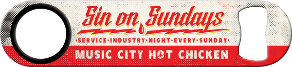 Sin On Sundays Standard Custom Bottle Opener Front