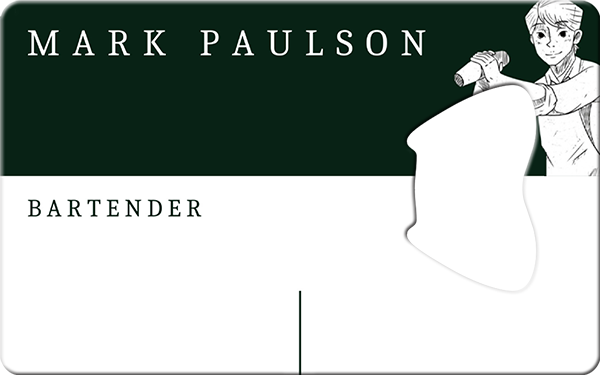 Bartender Business Card Bottle Opener Front
