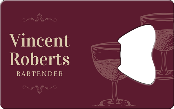 Bartender Contact Business Card Bottle Opener Front