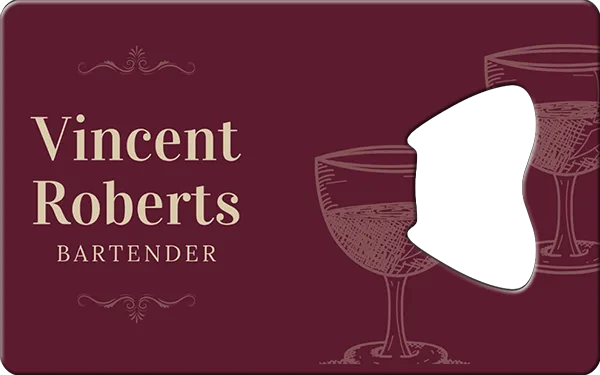 Bartender Contact Business Card Bottle Opener Front
