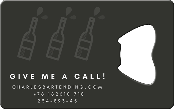 Bartending Business Card Bottle Opener Back