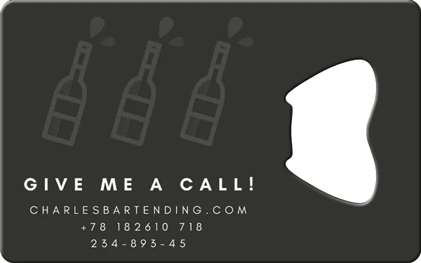 Bartending Business Card Bottle Opener Back