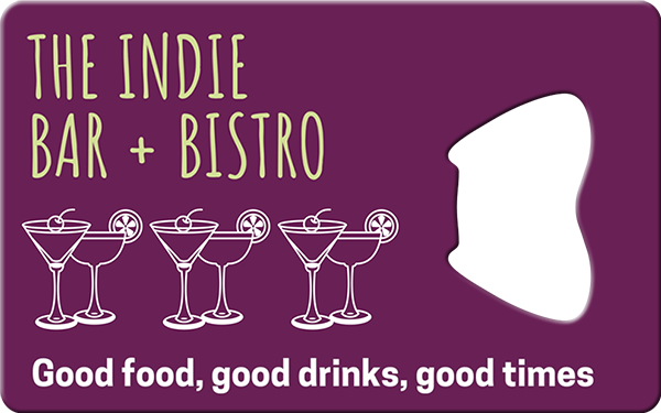 Indie Bar Bistro Business Card Bottle Opener Front