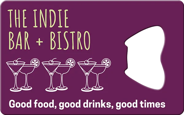Indie Bar Bistro Business Card Bottle Opener Front