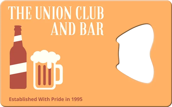 The Union Club Bar Business Card Bottle Opener Back