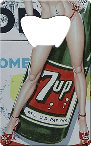 7up Vintage Card Bottle Opener Back