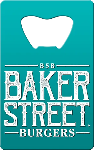Baker Street Burgers Card Bottle Opener Front