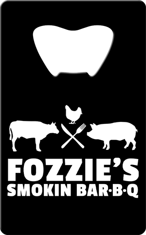 Fozzies Smokin Barbq Card Bottle Opener Front