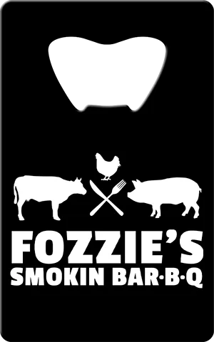 Fozzies Smokin Barbq Card Bottle Opener Front