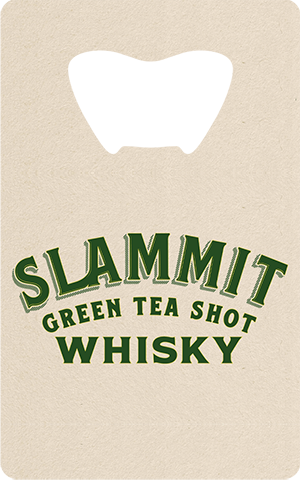 Slammit Green Tea Shot Whiskey Card Bottle Opener Back