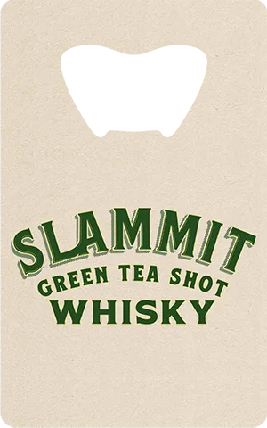 Slammit Green Tea Shot Whiskey Card Bottle Opener Back