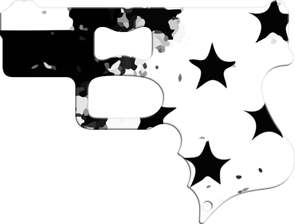 Black And White Stars Gun Bottle Opener Back