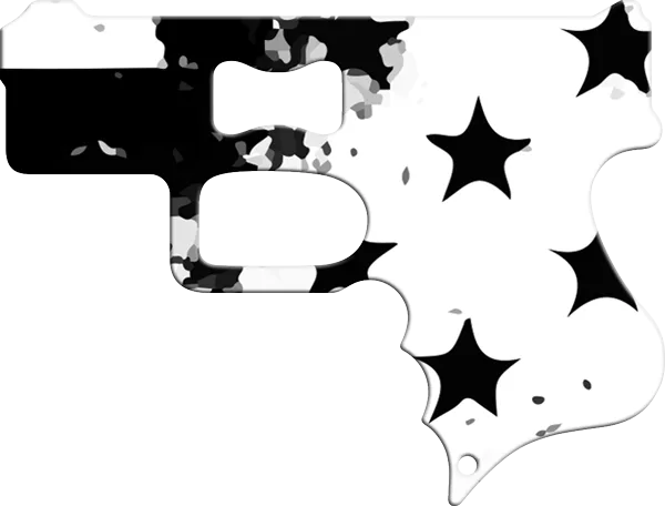 Black And White Stars Gun Bottle Opener Back