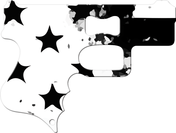 Black And White Stars Gun Bottle Opener Front
