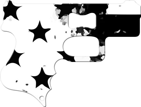 Black And White Stars Gun Bottle Opener Front