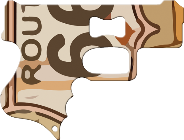 Route 66 Gun Bottle Opener Front