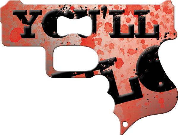 Youll Float Too Gun Bottle Opener Back