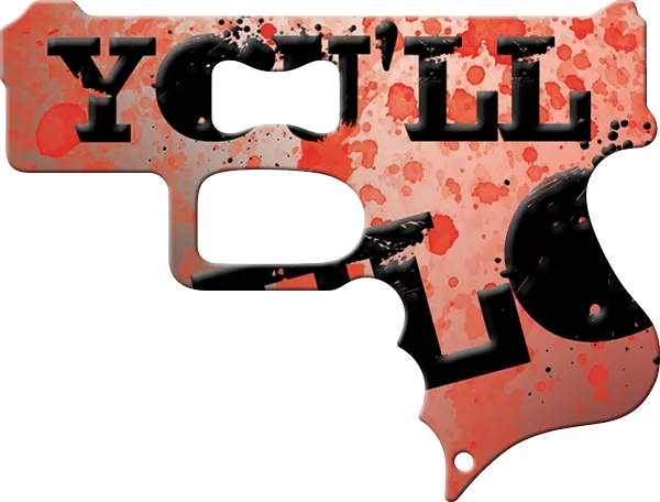 Youll Float Too Gun Bottle Opener Back