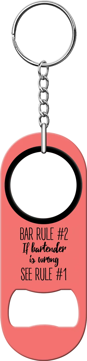 Bar Rules Mini Bottle Opener Back