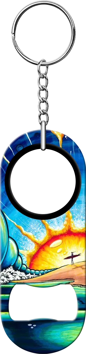 Sunrise Surfer Mini Bottle Opener Front