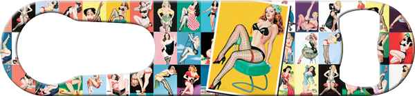 Pinup Girls Bartender Pour Spout Remover Custom Bottle Opener Back