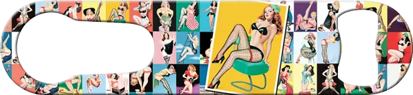 Pinup Girls Bartender Pour Spout Remover Custom Bottle Opener Back