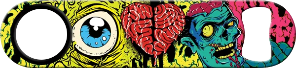 Eye Heart Zombies Custom Bottle Opener Front