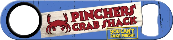 Pinchers Crab Shack Standard Custom Bottle Opener Front