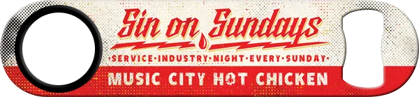Sin On Sundays Standard Custom Bottle Opener Front
