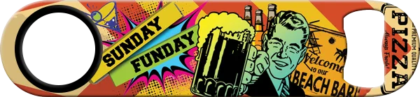Sunday Funday Whiskey Standard Custom Bottle Opener Front