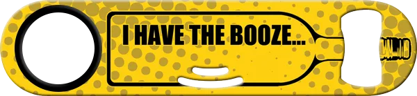 Booze Rules Strainer Bottle Opener Front