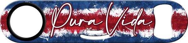 Costa Rica Flag Pura Vida Strainer Bottle Opener Front