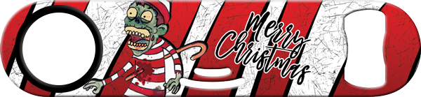 Merry Christmas Zombie Elf Strainer Bottle Opener Front