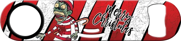 Merry Christmas Zombie Elf Strainer Bottle Opener Front