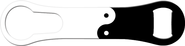 Yin Yang Bartender Vrod Bottle Opener Front