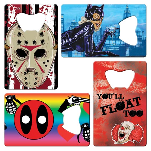 Movies and TV shows business card bottle openers