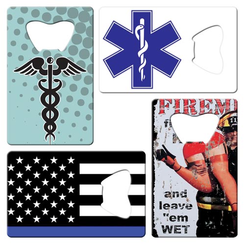 Professions business card bottle openers