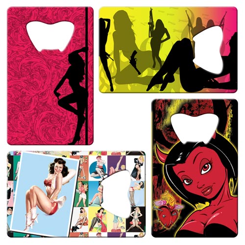 Sexy designs business card bottle openers