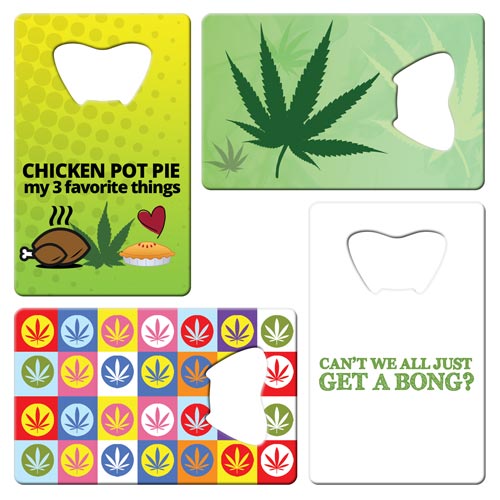 Weed fun business card bottle openers