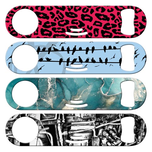 Patterns and backgrounds cocktail strainer bottle openers
